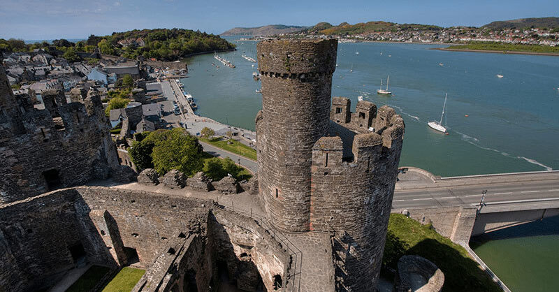Conwy Castle towers view