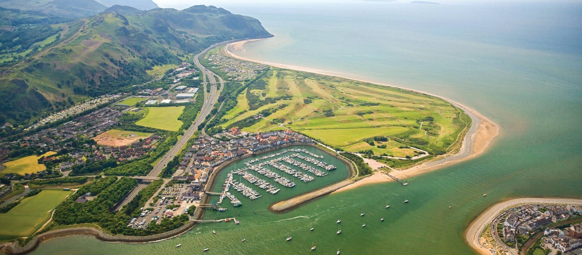 Conwy marina golf course aerial view Large