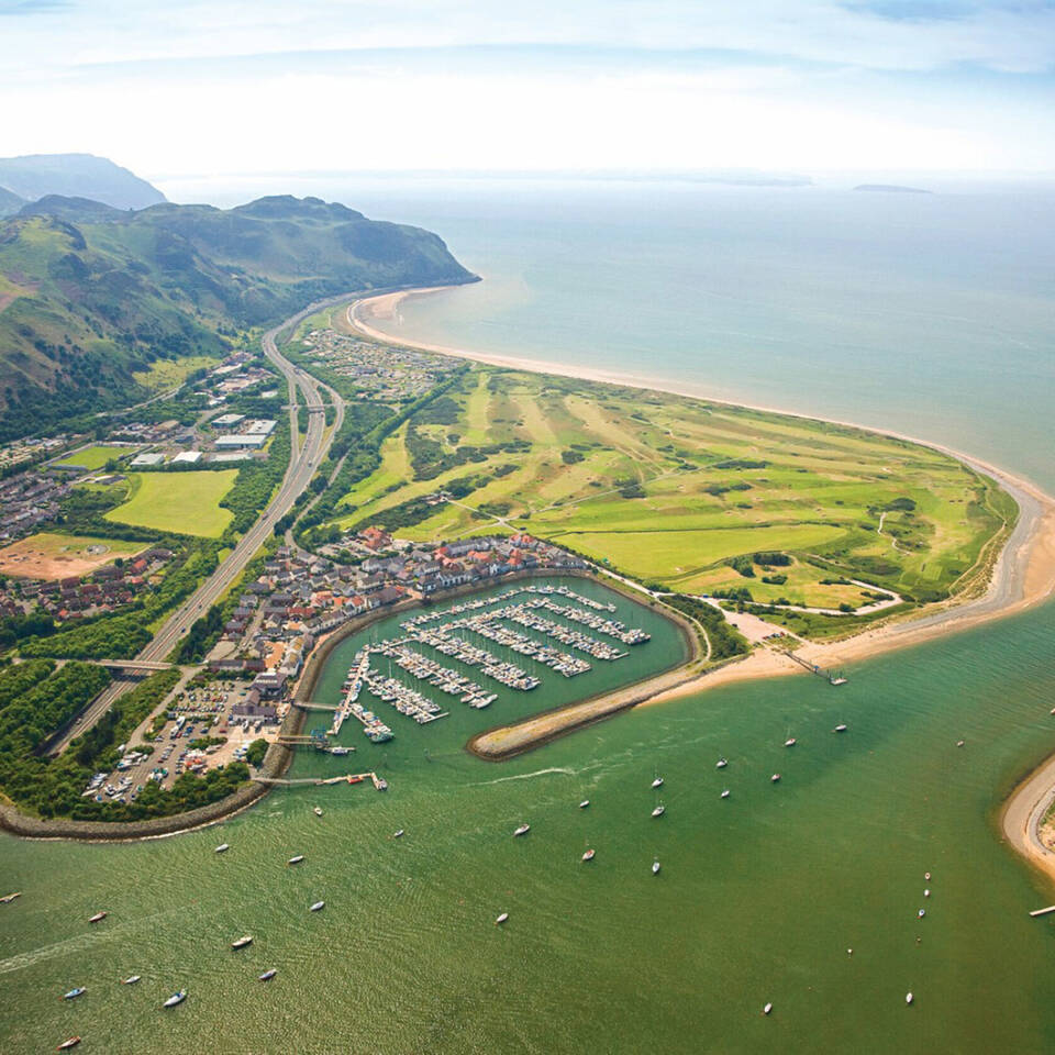 Local Area Conwy marina golf course aerial view Large