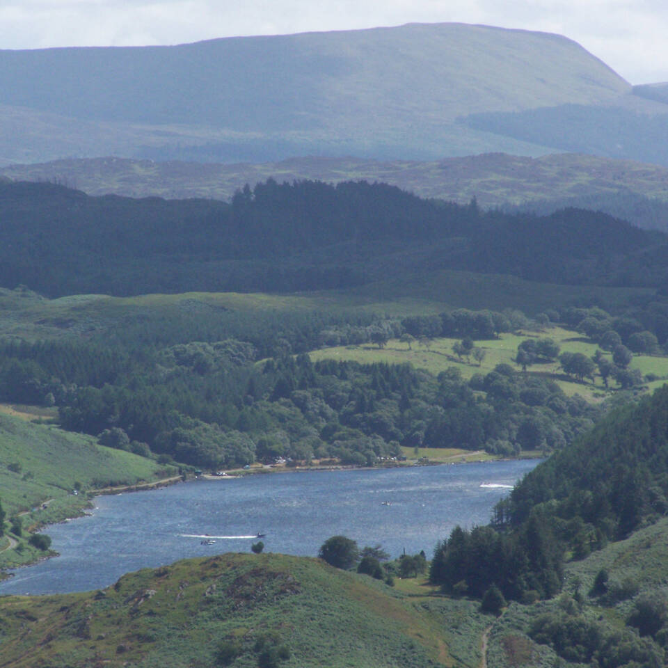 Local Area Geirionydd Lake from above Trefriw